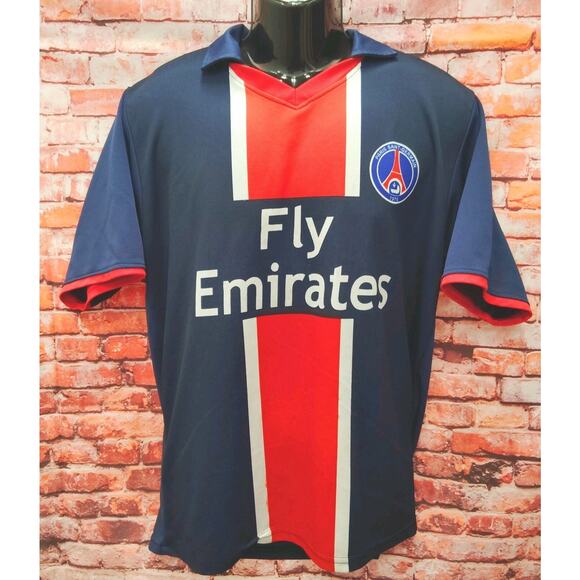 Paris Saint-Germain F.C. Soccer Jersey Mens Blue Casual Short Sleeve Football - Picture 1 of 8